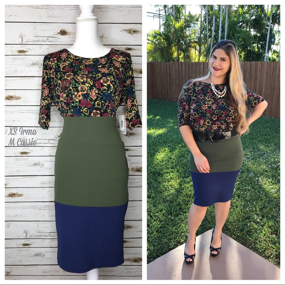 Z🐞LuLaRoe 2 item Outfit XS Irma & M Cassie Skirt